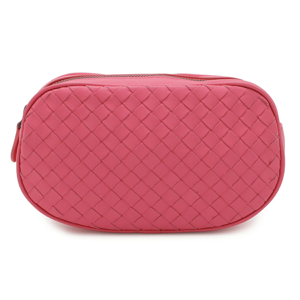 BOTTEGA VENETA Intrecciato Body Bag Belt Waist Leather Pink